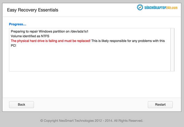 Kiểm tra lỗi ổ cứng hoặc ổ SSD với EasyRE